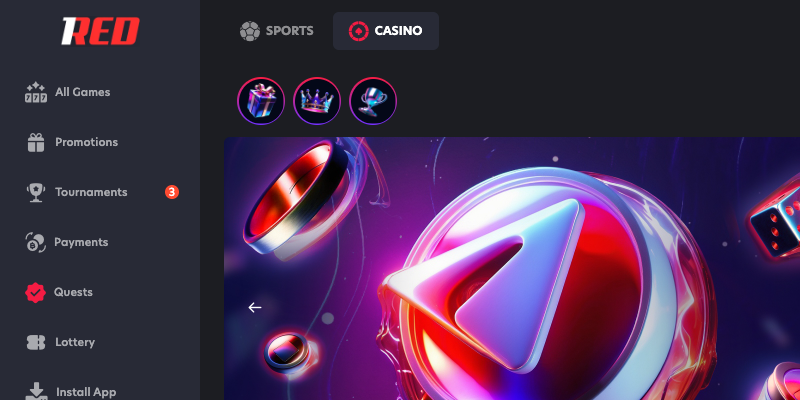 1Red website screenshot showing the welcome bonus offer